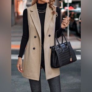 Cynthia Rowley Long Two Button Wool Vest